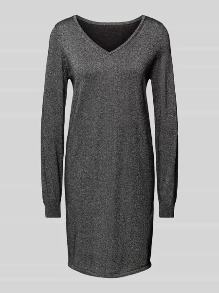 Sukienka z dzianiny z efektowną przędzą model HAPPYSHINE' Vero Moda czarna