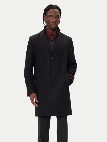 HUGO Volneni plašč črna