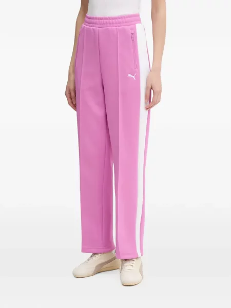 Pantaloni Puma cu broderie cu dungi alergare roz