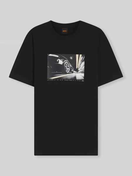 T-shirt o kroju regular fit z czystej bawełny Boss Orange czarna