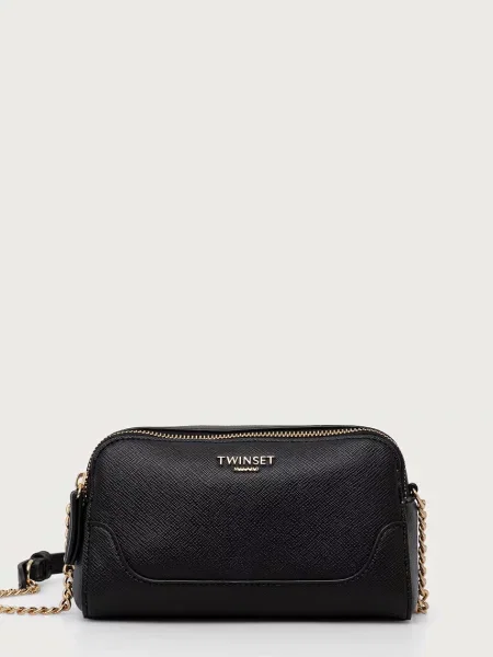 Twinset geantă crossbody pentru femei cu imitație de piele negru