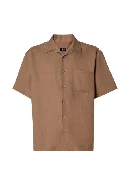 Cămașă Fendi cu broderie de in maro