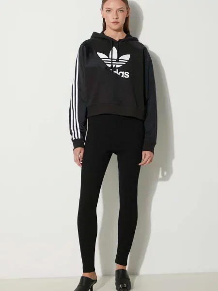 Adidas Adicolor Split Trefoil Hoodie Kobiety Bluzy i bluzy z kapturem adidas Originals Size: 36 czarny