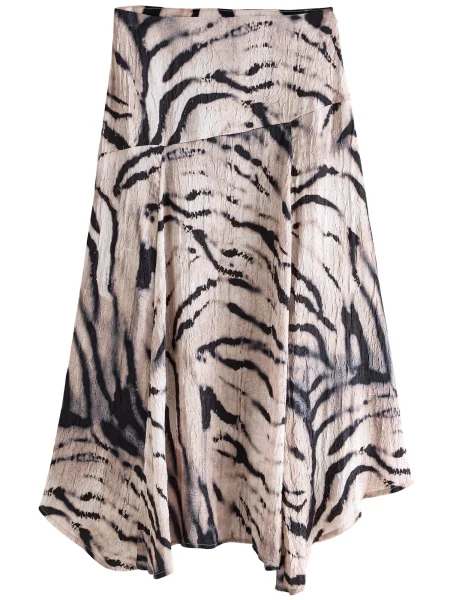 Next Fustă ecru / noapte albastru