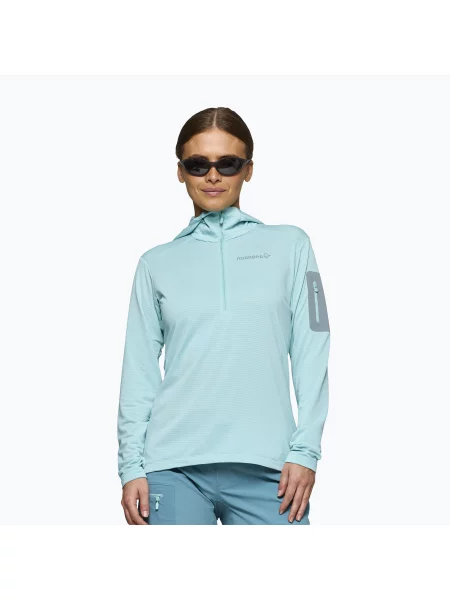 Trekingová mikina NORRONA Falketind Hood aqua haze/trooper modrá