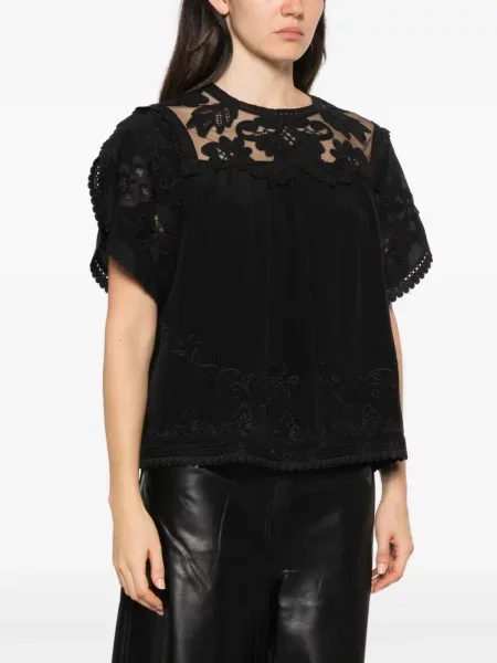 Top Ulla Johnson de mătase negru
