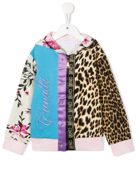 Bluza z kapturem dziecięca Roberto Cavalli niebieska