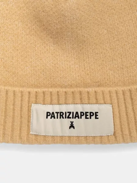 Шерстяная шапка Patrizia Pepe бежевая
