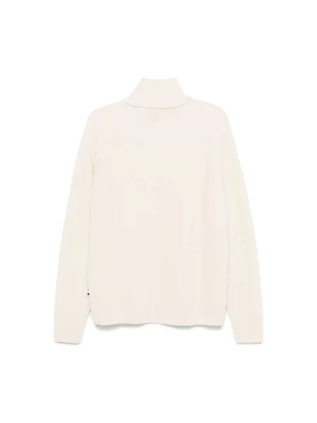 Sweter z golfem Hugo Boss wełniany biały