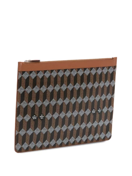 Kožna clutch torbica Au Départ s printom smeđa