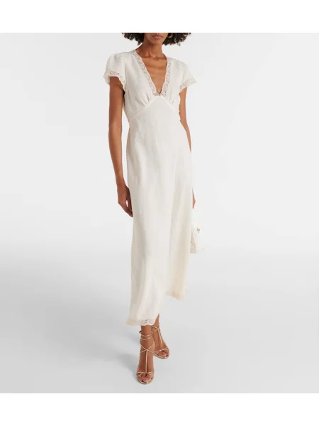 Rochie midi Rixo din dantelă până la genunchi de costum alb