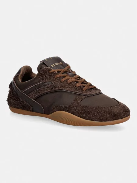 Copenhagen material mix sneakersy brązowe