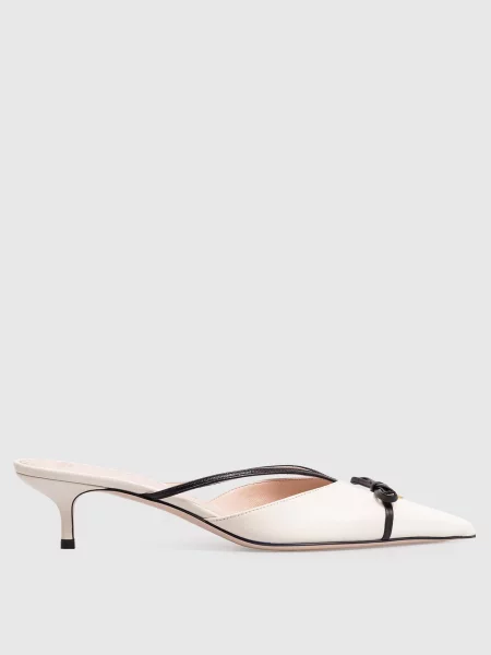 Шкіряні мюлі з логотипом Valentino білі