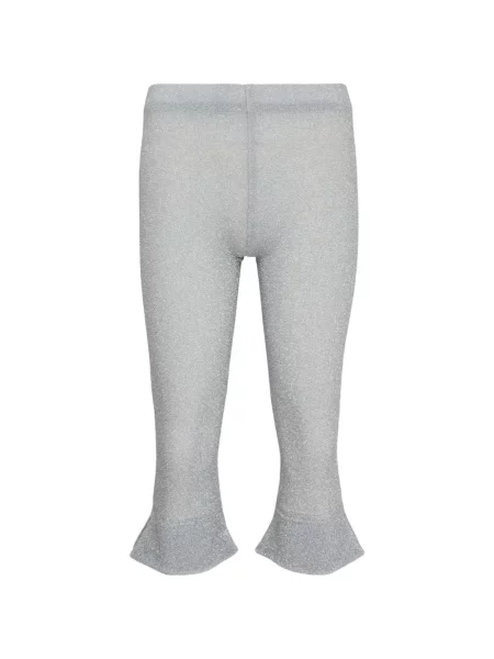 Pantaloni Pushbutton cu volane argintiu