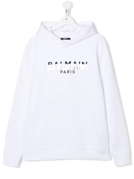 Bluza z kapturem dziecięca Balmain biała