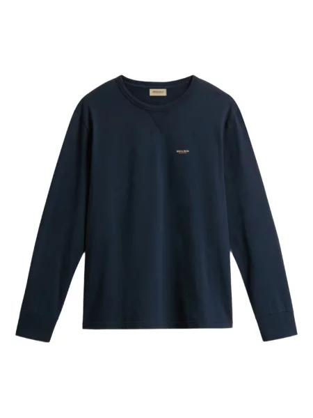 Tricou Woolrich cu decolteu rotund lung albastru