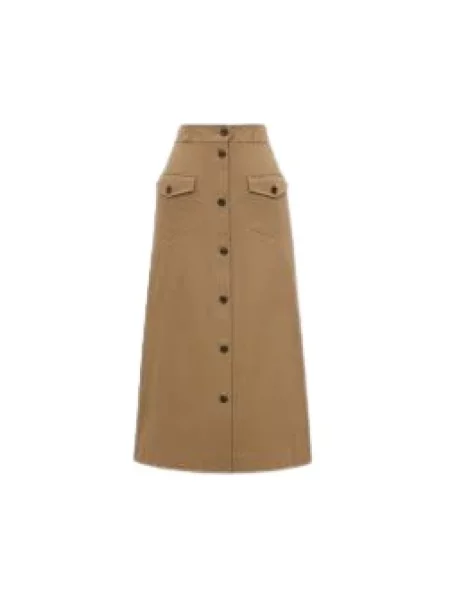 Spódnica midi Saint Laurent brązowa