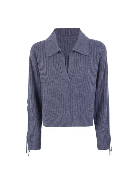 Sweter Simkhai wełniany z kołnierzem szary