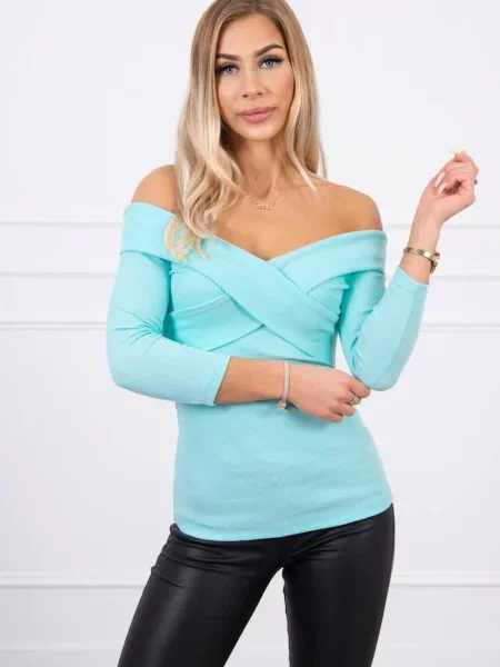 Bluză Kesi cu decolteu în V negru