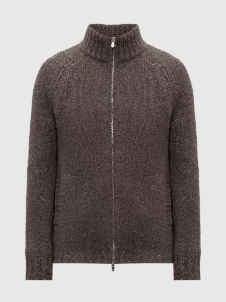 Кардиган з кашеміру та шовку Brunello Cucinelli коричневий
