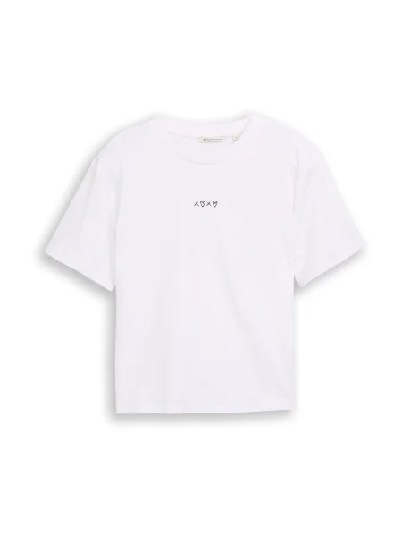 TOM TAILOR DENIM Majica noćno plava bijela