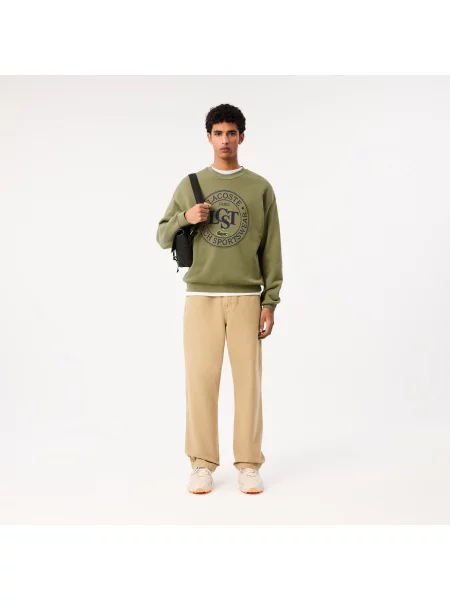 Lacoste Luźna Bluza Z Grafiką zielona