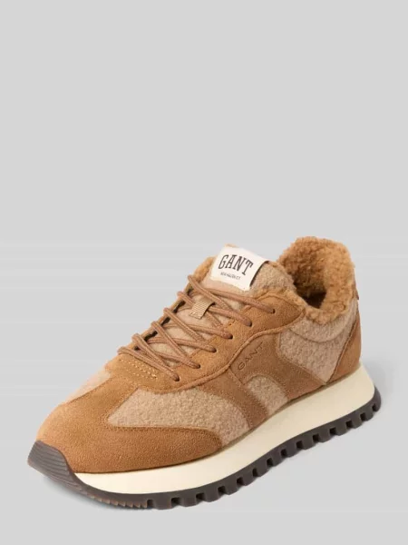 Sneakersy z ciepłą podszewką ze sztucznego kożuszka model Caffay' Gant brązowe