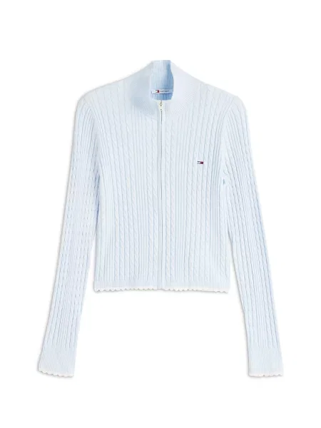Tommy Jeans Geacă tricotată pastel albastru