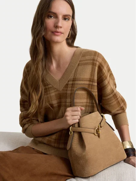 Kabelka LAUREN RALPH LAUREN hnědá