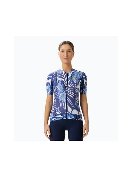 Велофутболка Alé Leaf blue синя