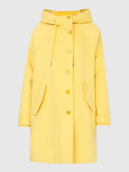Пальто з вовни з капюшоном Ermanno Scervino жовте
