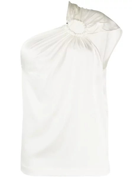 Bluză Matériel cu un umăr gol alb