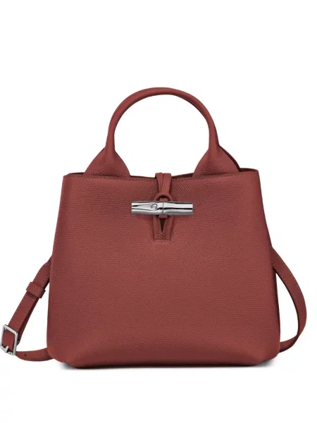 Kožená shopper kabelka Longchamp červená
