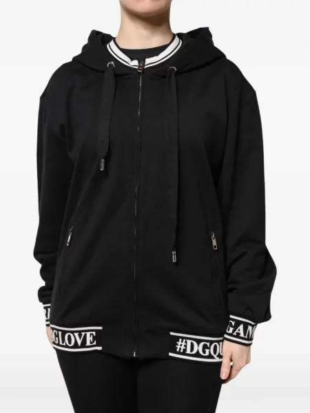 Hanorac cu glugă Dolce & Gabbana cu autograf negru