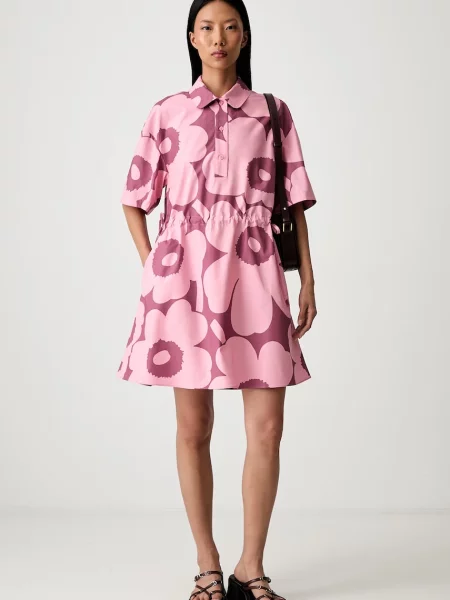 Marimekko obleka roza