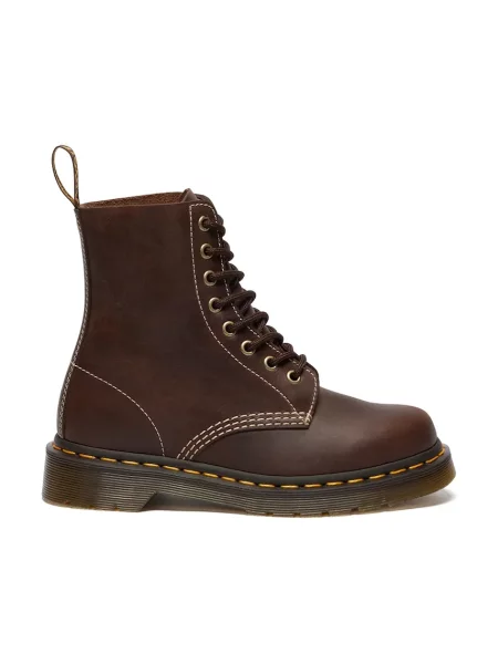 Dr. Martens workery skórzane Pascal na platformie brązowy