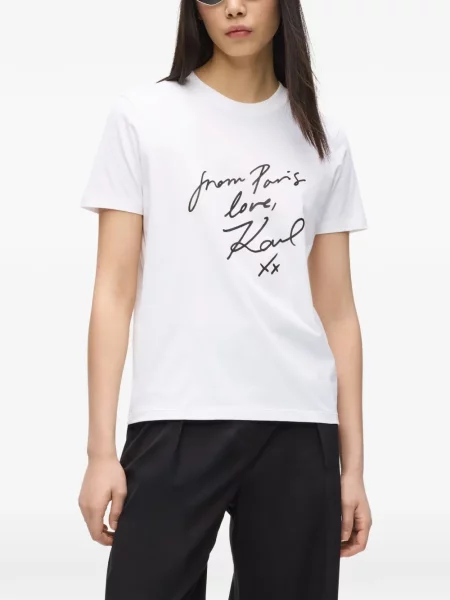 Μπλούζα Karl Lagerfeld με σχέδιο λευκό