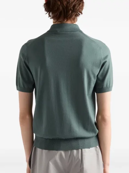 Tricou polo Prada de lână verde