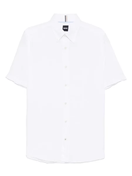 Cămașă Boss cu broderie alb