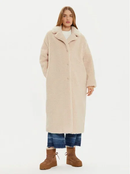 Palton de blană Guess bej