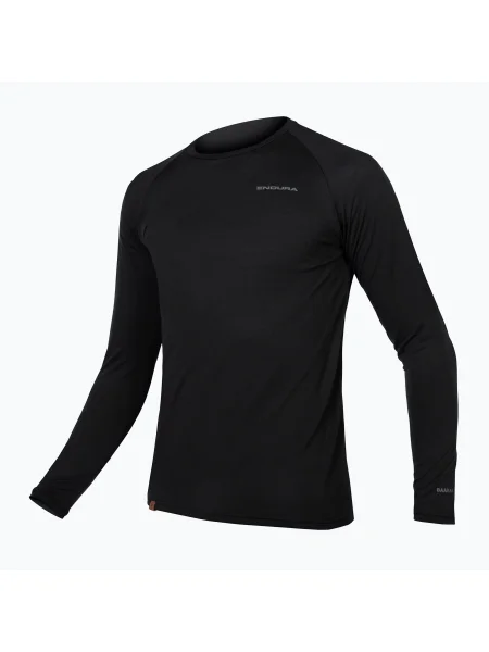 Ciclism tricou cu mânecă lungă Endura din lână merinos negru