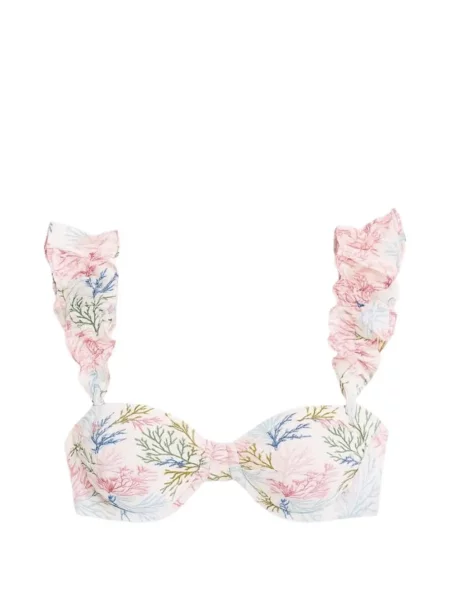 Bikini Patbo z falbankami biały