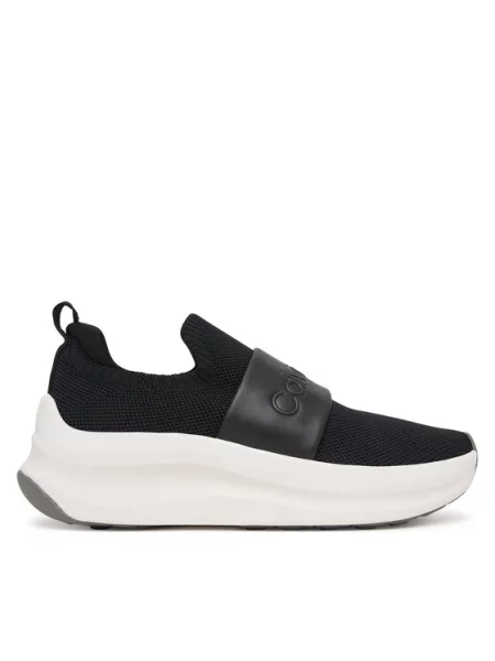 Calvin Klein Sneakers Chunky Run Slipon Knit Logo Tape negru