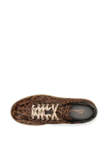 Sneakerși Santoni cu imagine cu model leopard maro