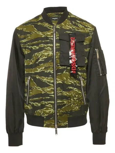 Geacă bomber Dsquared2 cu model camuflaj verde