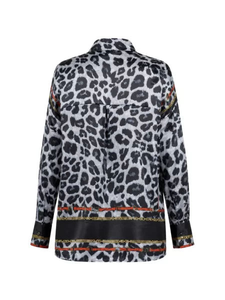 Cămașă Lara cu imagine cu model leopard gri