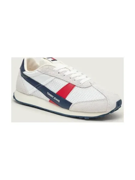 Sneakerși Tommy Jeans din piele bej