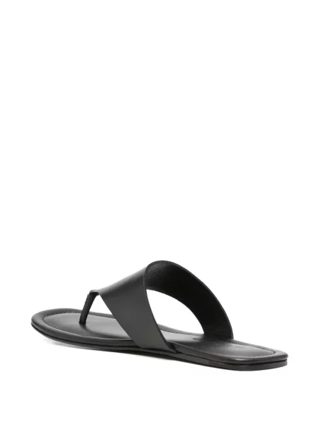 Sandale Kiton din piele cu vârf deschis negru