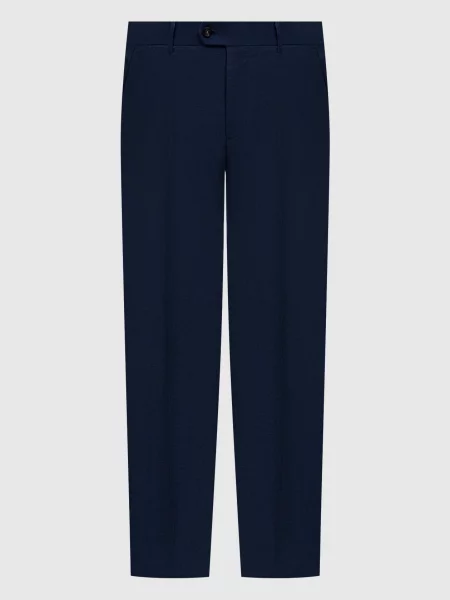 Шерстяные клетчатые брюки Peserico синие