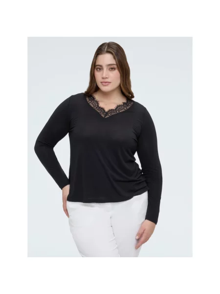 Top Fiorella Rubino wełniany czarny